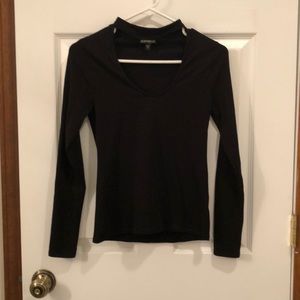 EXPRESS Choker neck long sleeve shirt